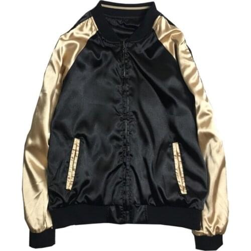 2020 New Autumn Reversible Jacket Female Fashion Stand Collar Embroidery Jacket Casual Loose Fit Lady Bomber Jacket Plus Size