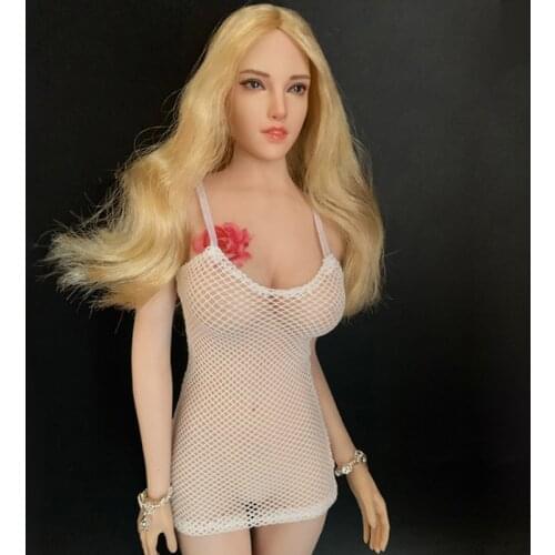 Tbleague 1/6 Scale Female Figure Dress Sexy Mesh Covered Plain Sling Skirt Womens Clothes Accessories