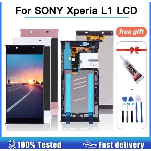 OEM 5.5'' LCD Display For SONY Xperia L1 Screen G3312 G3311 G3313 Touch Digitizer Assembly for Sony L1 LCD screen with Frame