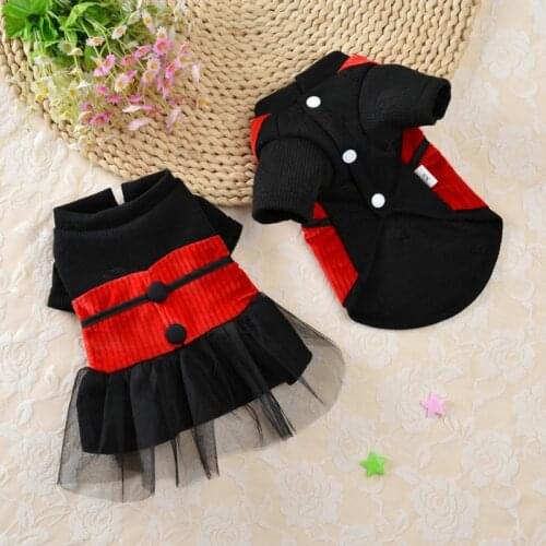 Winter Pet Clothes Fashion Suit Wedding Party Costume For Small Medium Dogs Male Female Dog Warm Coat