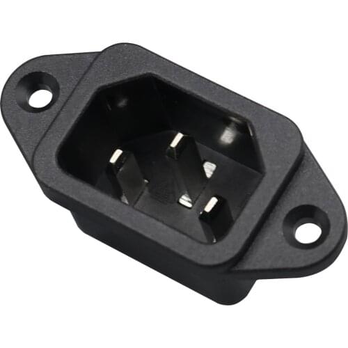 10Pcs IEC320 C14 Male 3Pin AC250V 10A Screw Panel Mounting Power Inlet Socket