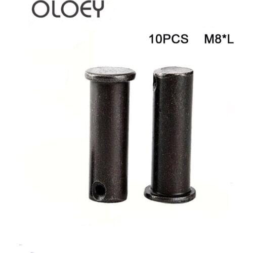 10Pcs M8 Pins Axis Flat Head With Holes Pin Positioning Dowels Carbon Steel Insert Dowel black Color GB882 16mm-100mm Length