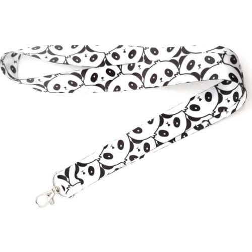 10 pcs cartoon panda head lanyard Neck Strap Lanyards Card Holders Bank Neck Strap Card Bus ID Holders Rope Key