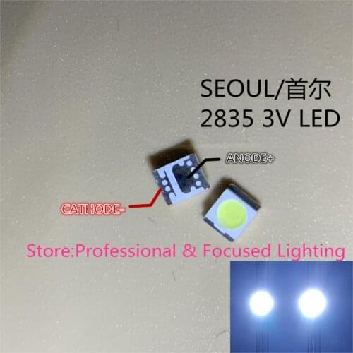 SM 100pcs For SEOUL LED Backlight 1W 3V 3528 2835 131LM Cool white For LED LCD Backlight TV Application LED LCD TV Backlight
