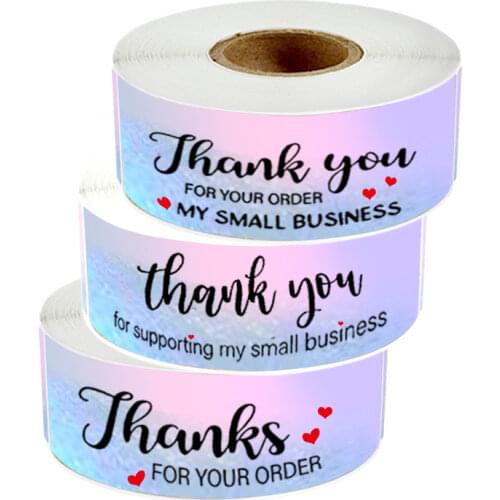 120 Pcs Thank You for Your Order Stickers Roll Pink Business Thank You Stickers for Shipping Bags, Packaging,Gift Sealing Labels