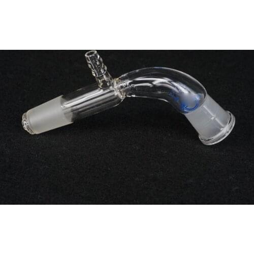 19/26 Joint Glass Vacuum Receiver Adapter Laboratory Lab Science 105 Degree Bend