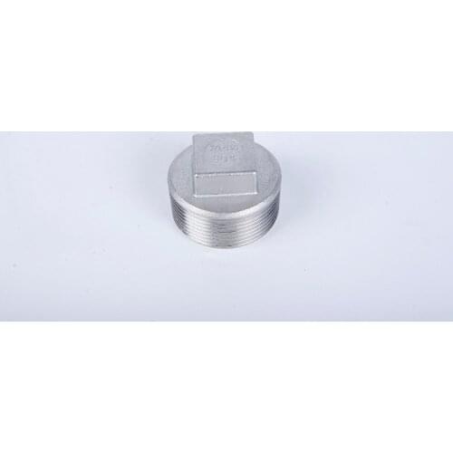 304 Stainless Steel Square Head Plug, Male BSPT Thread, 2-1/2" 3" 4"-Pipe Fitting