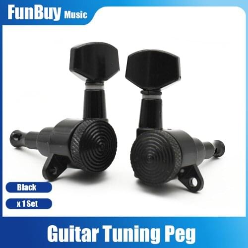 6pcs Auto Locked String Guitar Tuning Pegs keys Tuners Machine Heads for ST TL Electric Guitar Black 6R/6L/3R3L