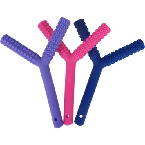 6 Pcs Newborn Hollow Teething Tubes Y Style Baby Silicone Teether Biting Chewing Nursing Stick Soother Molar Toy Gift for Infan