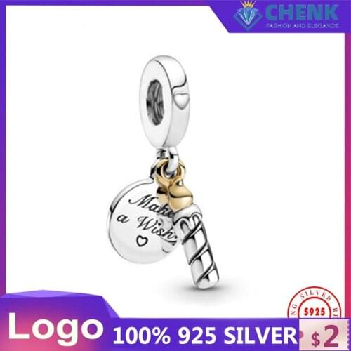 799328C00 Two-tone Birthday Candle Dangle Charm original bracelet charms for bracelet making designer