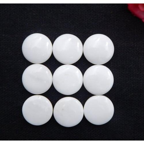 9Pcs Natural White Agate Gemstone Cabochons beads For Jewelry Making DIY Charms Bracelets Earring 13x13x5mm,12.3g