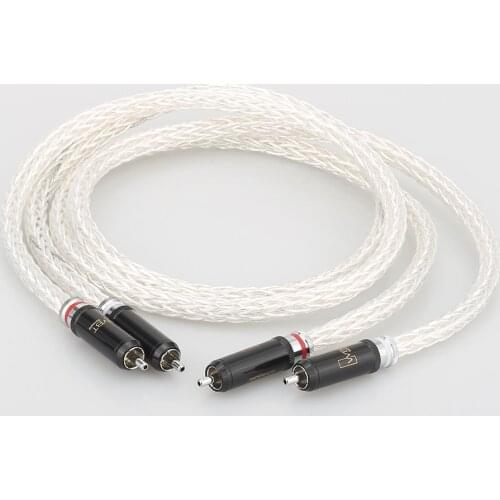 AHSY Kimber Campbell 8AG Single Crystal Silver RCA Audio Signal Cable With WBT RCA Plug Amplifier Audio Cable