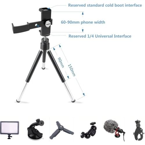 Aluminum Triangular Bracket Fixed Holder for DJI OSMO POCKET Camera Multi-function Phone Holder Mount for 60-90mm width Phones