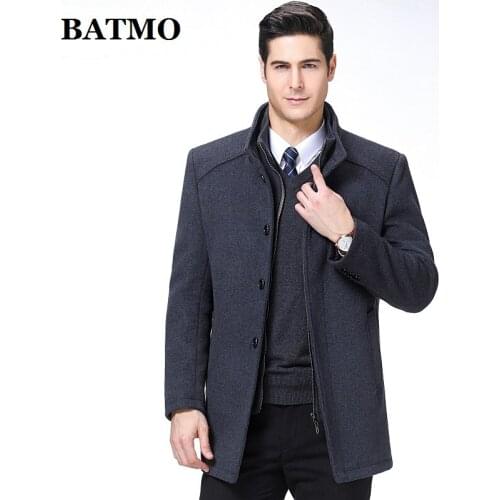 BATMO 2019 new arrival autumn&winter high quality wool trench coat men,mens wool jackets,warm coat,plus-size M-XXXL,1729