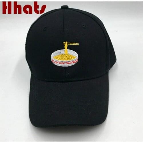 Embroidery Instant Noodles Baseball Cap For Women Cotton Snapback Hip Hop Cap Hat Outdoor Kpop Ramen Dad Hat Curved Sports Hat