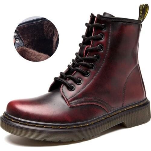 Women Men Martin Boots Retro Couple Fur Men Winter Boots Winter Warm Motorcycles Boots Botas De Mujer Female Short Boots 35-46