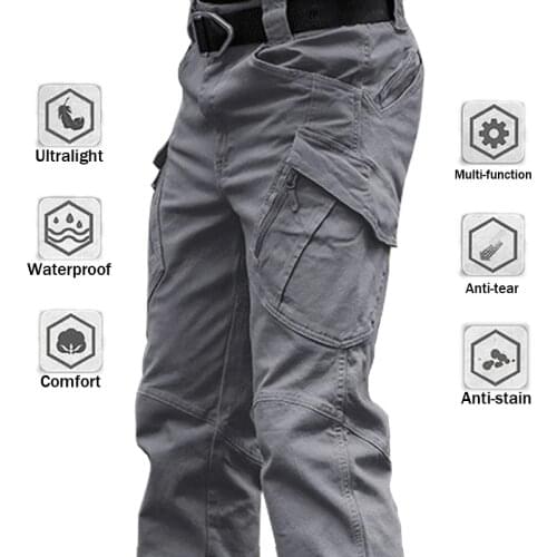 New Mens Tactical Pants Multiple Pocket Elasticity Military Urban Commuter Tacitcal Trousers Men Slim Fat Cargo Pant 5XL