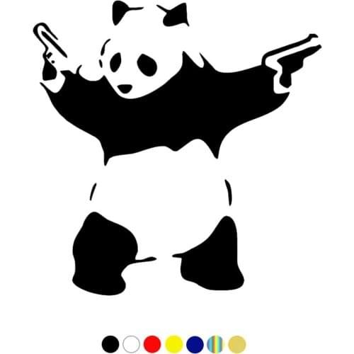 CS-10396# Vinyl Decal Gangsta Panda Car Sticker Waterproof Auto Decors on Truck Bumper Rear Window Choose Size
