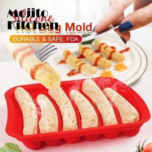 Sausage Makers Silicone Mold DIY Hot Dog Handmade Ham Mould 6 In1 Kitchen Gadge Making and Refrigerated Tool
