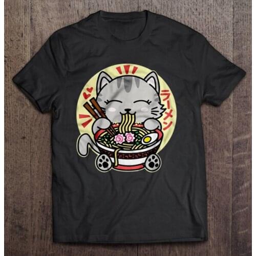 Cat Eat Ramen Noodles - T-shirts