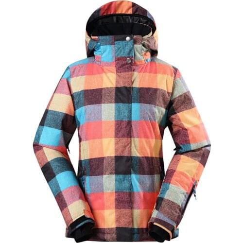 GSOU SNOW Womens Double Single Board Ski Suit Winter Windproof Waterproof Wear-resistant Warm Ski Jacket For Women Size XS-XL