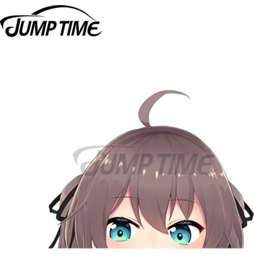 JumpTime 13 x 3.3cm For Natsuiro Matsuri Peeker Decal Windows Refrigerator Car Stickers Cartoon Motorcycle VAN Decoration
