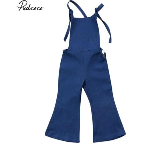 Cute Baby Girl Romper Denim Clothes Bebes Summer Sleeveless Outfit Sunsuit Jumpsuit Age 2-6Yrs