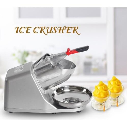 Ice Crusher Smoothie Maker Ice Shaver Machine Electric Semi-automatic Snow Cone Maker Stainless Steel Shaved Ice Machine