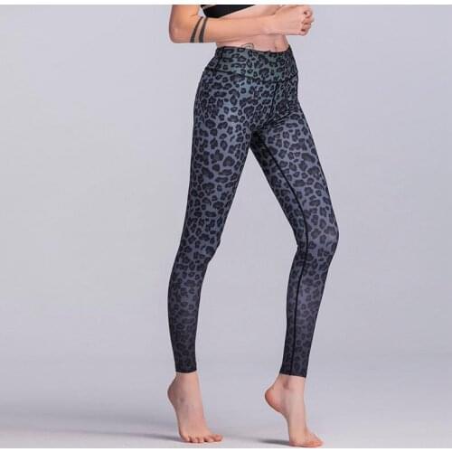 2020 New Sexy Leopard Printed Sport Leggings Women White Black Fitness Yoga Pants Gym Athletic Leggings Elastic Sport Wear Trous