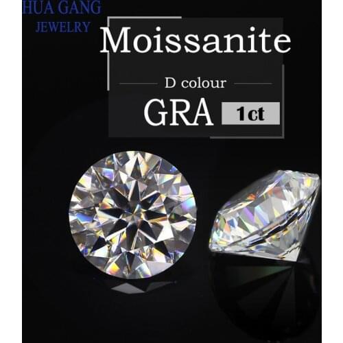 Moissanite 1 Carat D Color Round Brilliant Cut Moissanite Stone Beads 6.5mm VVS1 Excellent Cut Grade Test Positive Lab Diamond