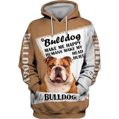 Personality Fashion Animal Pug 3D Printed Graphic Hoodie Men/Women Zip Hooded Streetwear Oversized Sweatshirt Harajuku Tops -A34