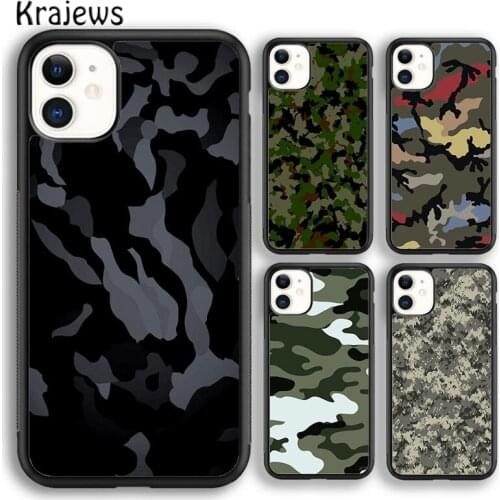 Krajews Camouflage Pattern army Soft Phone Case Cover For iPhone 5 SE 6s 7 8 plus X XR XS 11 12 pro max Samsung Galaxy S8 S9 S10