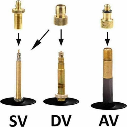 Valve Adapter Set 26pcs Bicycle Car Valve Adapter Kit Set for Air Compressor Bike Floor Pump Bicycle Accessories Gold