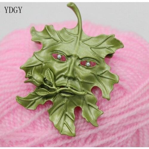 New, fresh and lovely green enamel brooch, exquisite maple tree holiday gift