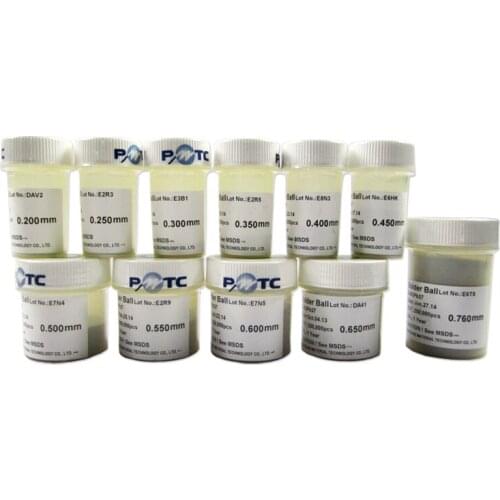 250K PMTC tin tin BGA solder ball 0.2mm-0.76mm for For BGA Reballing Stencils repair kits