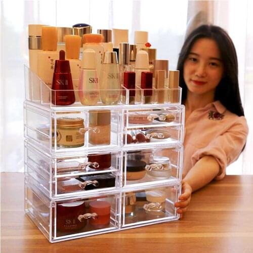 Makeup Organizer Drawers Acrylic Cosmetic Storage Box Jewelry Container Make Up Case Makeup Brush Holder Organizers
