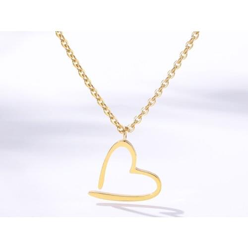Lovely Hollow Heart Necklaces Pendants For Women Lover Rose Gold Silver Color Female Pendant Necklace Fashion Wedding Jewelry
