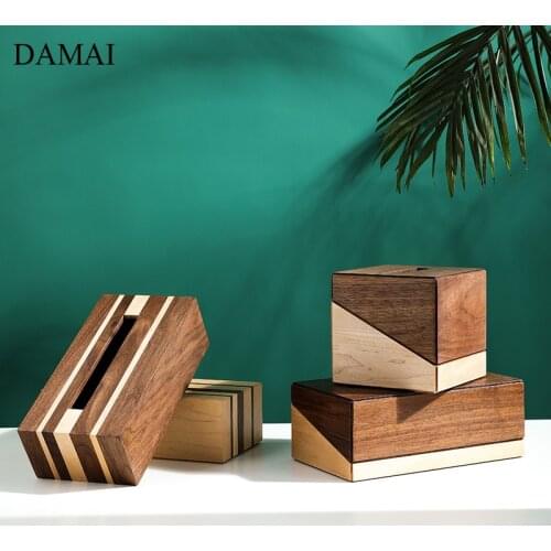 Black Walnut Napkins Holder American Simple Solid Wood Pumping Paper Storage Box Bedroom Tissue Boxes Living Room Decoration