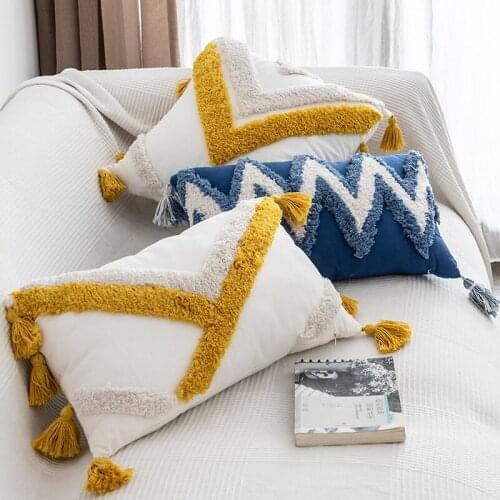 Bohemian Pillowcase Nordic Style Cushion Cover Sofa Waist Pillowcase Homestay Tufted Pillowcase