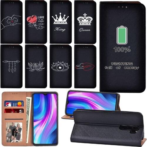 White Image Pattern Anti-fall Durable Flip Case for Redmi Note 8T/8 Pro/9/9S/9 PRO/9 PRO MAX/10X (4G) Luxury Phone Cover Case