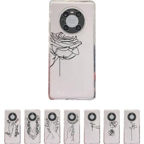 Love yourself Flower Abstract Art Line Phone Case Transparent For Huawei enjoy 20 10 9 8 7 S SE E C Z pro plus lite Soft TPU