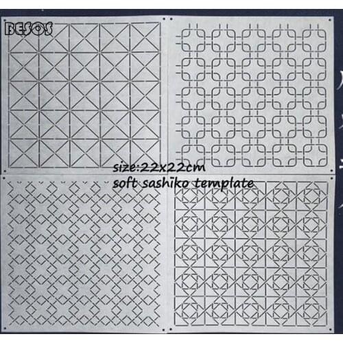 Diy Creative Template 22x22cm Geometry Matte White Composite Soft Template Clothes Dress Hand Embroidery Tool Sashiko Template