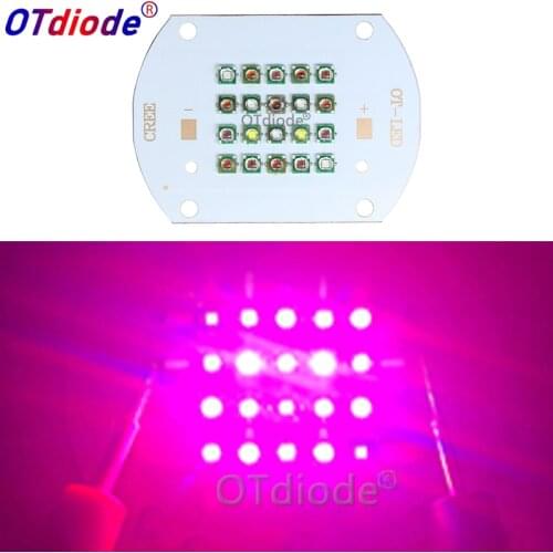 Customized 50W 60W Cree XP-E Plant Grow Multi-Chip LED Lamp Light XPE 660nm +Red Blue White UV IR Diode Bulb Mixed On Copper PCB