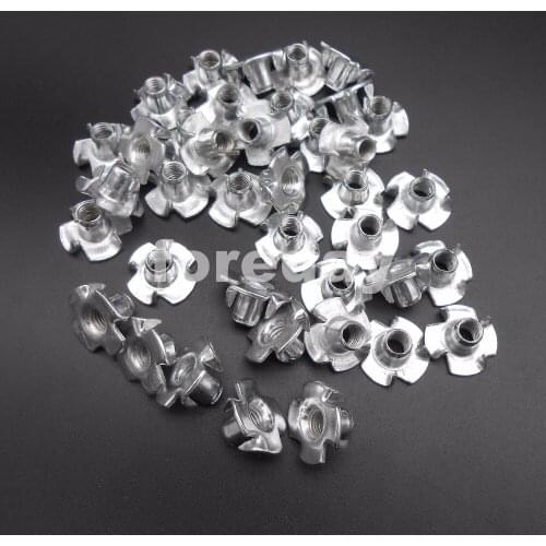 100PCS X NEW Galvanized Steel T nut speaker Four claws enchase T nuts M3 M4 M5 M6 M8 M10 1LOT=100PCS HQ HongKong Post *BT512-517