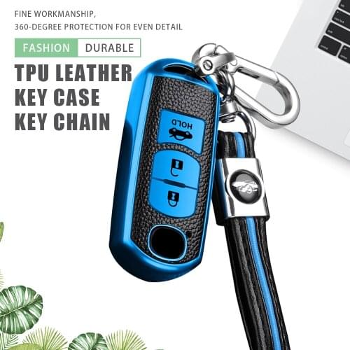 TPU Leather Car Key Cover Case Keychain for Mazda 2 3 5 6 Axela Atenza Demio CX-3 CX5 CX-7 CX-9 MX-5 Protection Accessories