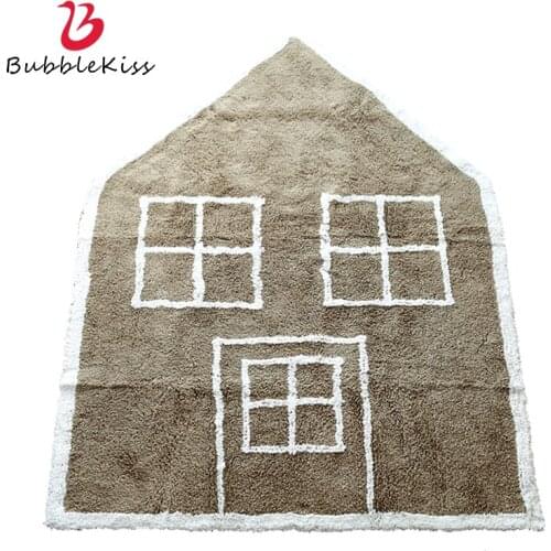 Bubble Kiss Water Absorption Khaki Carpets Cartoon Imitation Wool Fabric Carpet for Bedroom Home Decor Small House Design Rugs