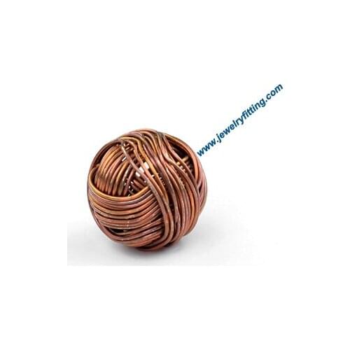 All kinds of jewelry findings supplier Raw brass color wire twist feature connector beads handmade 15mm