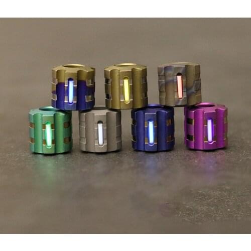 W Titanium Alloy Knife Beads Paracord Can Fits Tritium Gas Tube Knife Lanyard Umbrella Rope Outdoor Cord Gadget EDC Multi Tools