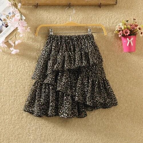 2021 Fashion black Skirts Women Floral Ruffles Lace Up Short Skirt A-Line Pleated Mini Shirt For Girls Saia Faldas