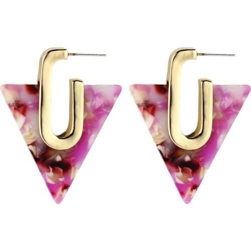 2020 Boho Acrylic Triangle Earrings for Women Acetate Dangle Drop Earings Fashion Big Bohemian Earrings Party Jewelry Wholesale